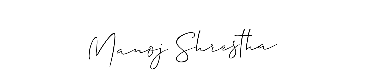 How to make Manoj Shrestha signature? Allison_Script is a professional autograph style. Create handwritten signature for Manoj Shrestha name. Manoj Shrestha signature style 2 images and pictures png