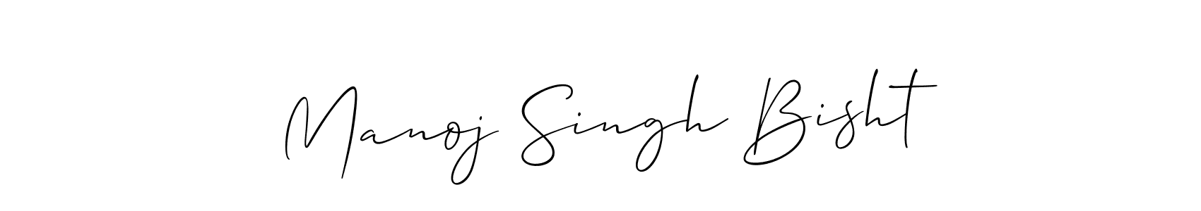 Allison_Script is a professional signature style that is perfect for those who want to add a touch of class to their signature. It is also a great choice for those who want to make their signature more unique. Get Manoj Singh Bisht name to fancy signature for free. Manoj Singh Bisht signature style 2 images and pictures png