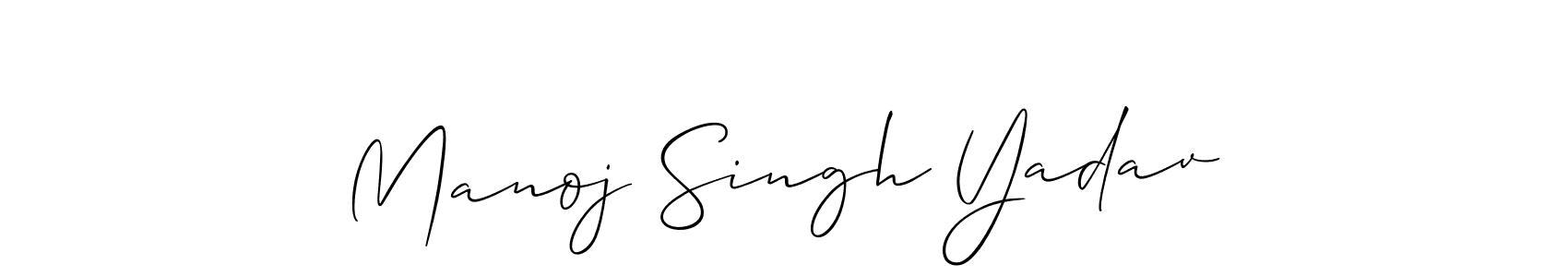 Design your own signature with our free online signature maker. With this signature software, you can create a handwritten (Allison_Script) signature for name Manoj Singh Yadav. Manoj Singh Yadav signature style 2 images and pictures png