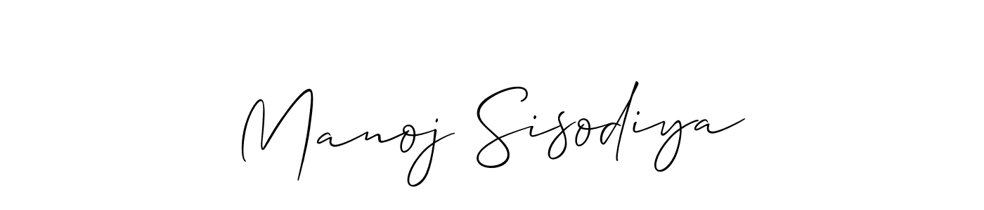 Also we have Manoj Sisodiya name is the best signature style. Create professional handwritten signature collection using Allison_Script autograph style. Manoj Sisodiya signature style 2 images and pictures png