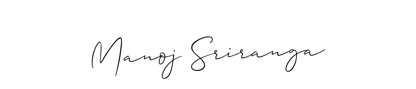 Also we have Manoj Sriranga name is the best signature style. Create professional handwritten signature collection using Allison_Script autograph style. Manoj Sriranga signature style 2 images and pictures png