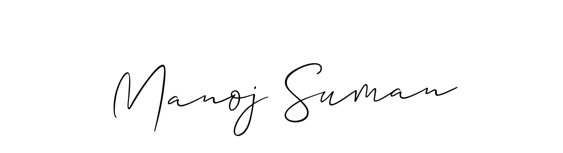 Make a short Manoj Suman signature style. Manage your documents anywhere anytime using Allison_Script. Create and add eSignatures, submit forms, share and send files easily. Manoj Suman signature style 2 images and pictures png
