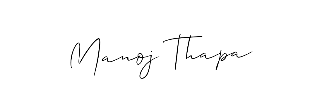 How to make Manoj Thapa signature? Allison_Script is a professional autograph style. Create handwritten signature for Manoj Thapa name. Manoj Thapa signature style 2 images and pictures png