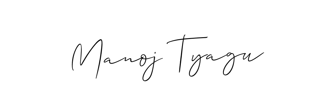 How to make Manoj Tyagu signature? Allison_Script is a professional autograph style. Create handwritten signature for Manoj Tyagu name. Manoj Tyagu signature style 2 images and pictures png
