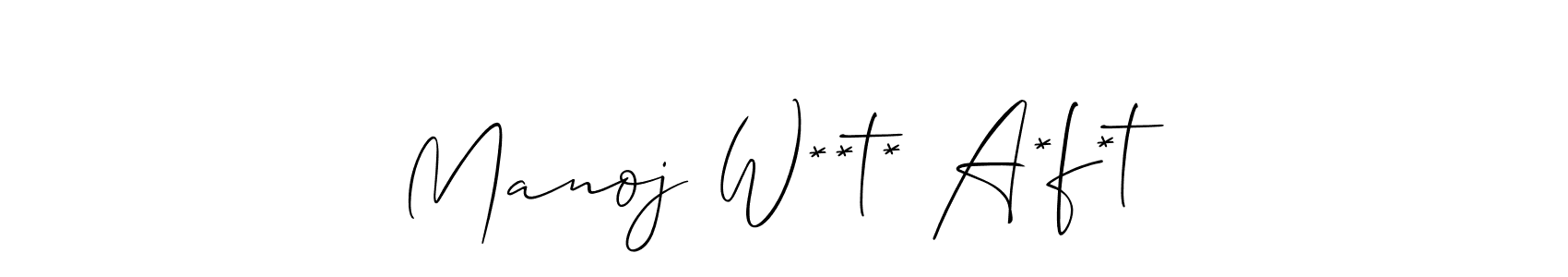 if you are searching for the best signature style for your name Manoj W**t* A*f*t. so please give up your signature search. here we have designed multiple signature styles  using Allison_Script. Manoj W**t* A*f*t signature style 2 images and pictures png