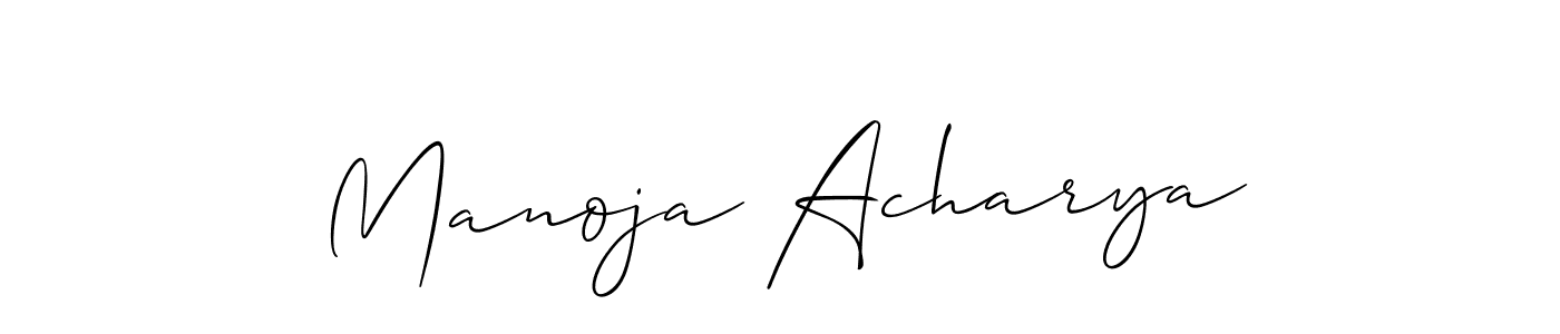 Also You can easily find your signature by using the search form. We will create Manoja Acharya name handwritten signature images for you free of cost using Allison_Script sign style. Manoja Acharya signature style 2 images and pictures png
