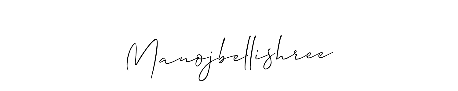 Use a signature maker to create a handwritten signature online. With this signature software, you can design (Allison_Script) your own signature for name Manojbellishree. Manojbellishree signature style 2 images and pictures png