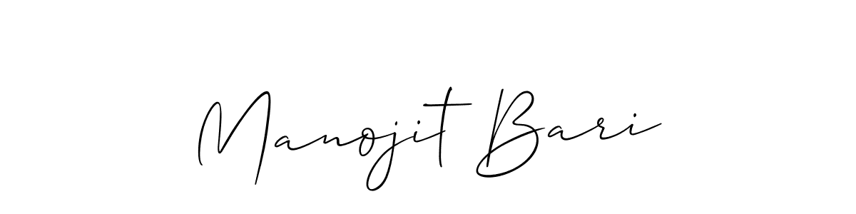 Make a beautiful signature design for name Manojit Bari. With this signature (Allison_Script) style, you can create a handwritten signature for free. Manojit Bari signature style 2 images and pictures png