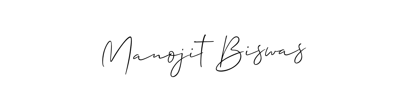 Allison_Script is a professional signature style that is perfect for those who want to add a touch of class to their signature. It is also a great choice for those who want to make their signature more unique. Get Manojit Biswas name to fancy signature for free. Manojit Biswas signature style 2 images and pictures png