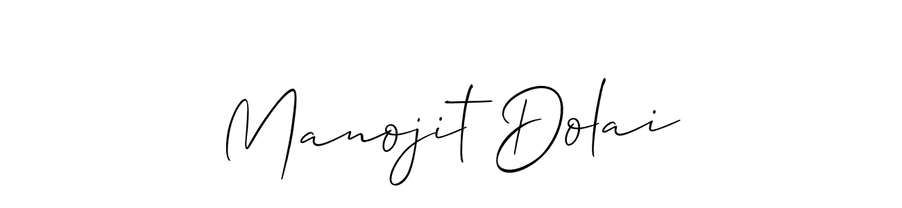 Make a beautiful signature design for name Manojit Dolai. With this signature (Allison_Script) style, you can create a handwritten signature for free. Manojit Dolai signature style 2 images and pictures png