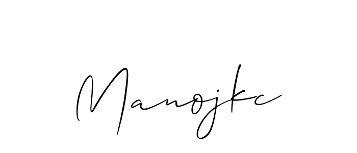The best way (Allison_Script) to make a short signature is to pick only two or three words in your name. The name Manojkc include a total of six letters. For converting this name. Manojkc signature style 2 images and pictures png