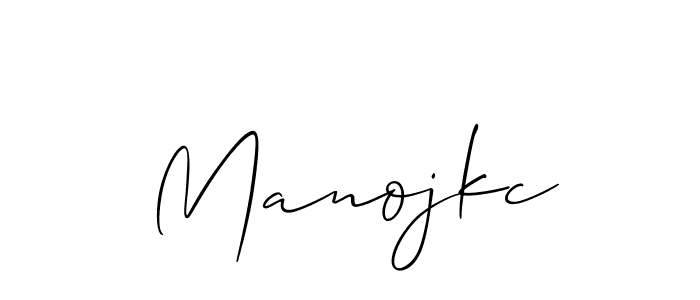 The best way (Allison_Script) to make a short signature is to pick only two or three words in your name. The name Manojkc include a total of six letters. For converting this name. Manojkc signature style 2 images and pictures png