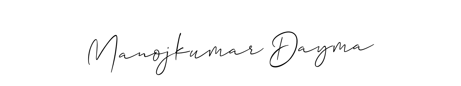 How to make Manojkumar Dayma name signature. Use Allison_Script style for creating short signs online. This is the latest handwritten sign. Manojkumar Dayma signature style 2 images and pictures png