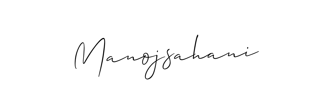 Design your own signature with our free online signature maker. With this signature software, you can create a handwritten (Allison_Script) signature for name Manojsahani. Manojsahani signature style 2 images and pictures png