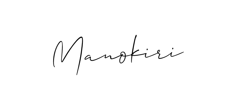 Also we have Manokiri name is the best signature style. Create professional handwritten signature collection using Allison_Script autograph style. Manokiri signature style 2 images and pictures png