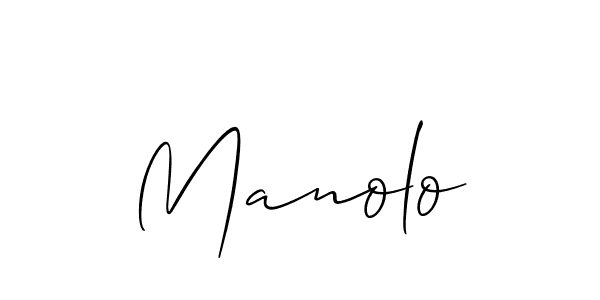 Use a signature maker to create a handwritten signature online. With this signature software, you can design (Allison_Script) your own signature for name Manolo. Manolo signature style 2 images and pictures png