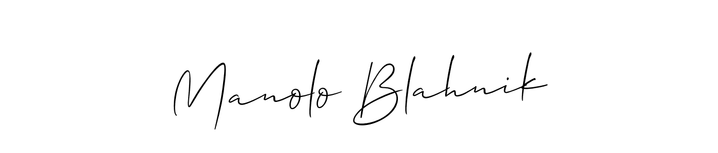 Create a beautiful signature design for name Manolo Blahnik. With this signature (Allison_Script) fonts, you can make a handwritten signature for free. Manolo Blahnik signature style 2 images and pictures png