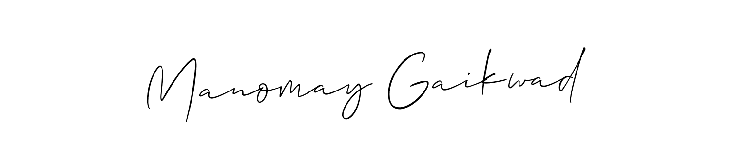 Create a beautiful signature design for name Manomay Gaikwad. With this signature (Allison_Script) fonts, you can make a handwritten signature for free. Manomay Gaikwad signature style 2 images and pictures png