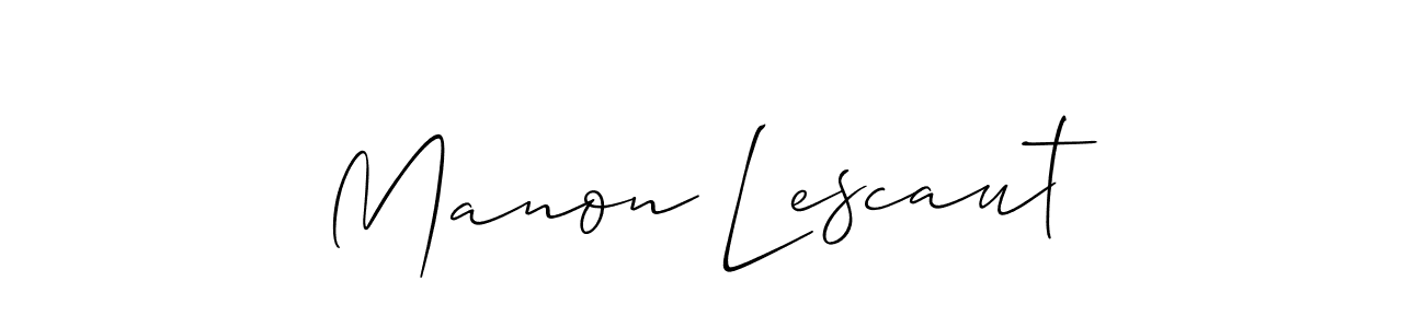 Allison_Script is a professional signature style that is perfect for those who want to add a touch of class to their signature. It is also a great choice for those who want to make their signature more unique. Get Manon Lescaut name to fancy signature for free. Manon Lescaut signature style 2 images and pictures png