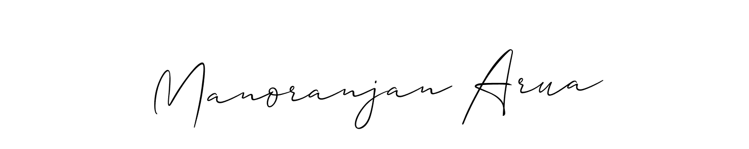 Make a beautiful signature design for name Manoranjan Arua. With this signature (Allison_Script) style, you can create a handwritten signature for free. Manoranjan Arua signature style 2 images and pictures png