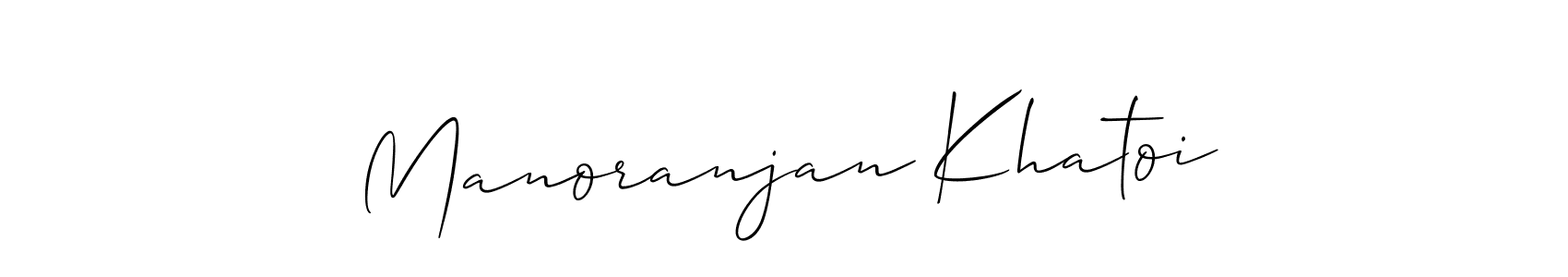 You should practise on your own different ways (Allison_Script) to write your name (Manoranjan Khatoi) in signature. don't let someone else do it for you. Manoranjan Khatoi signature style 2 images and pictures png