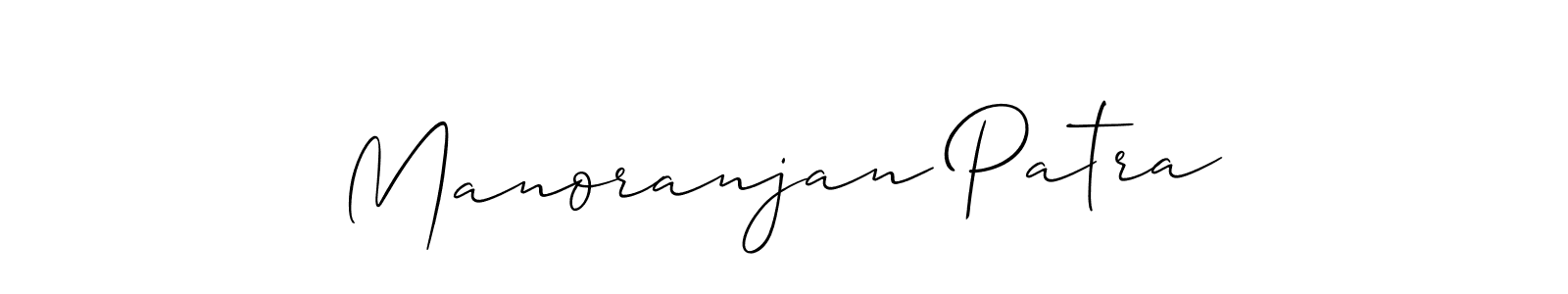 The best way (Allison_Script) to make a short signature is to pick only two or three words in your name. The name Manoranjan Patra include a total of six letters. For converting this name. Manoranjan Patra signature style 2 images and pictures png