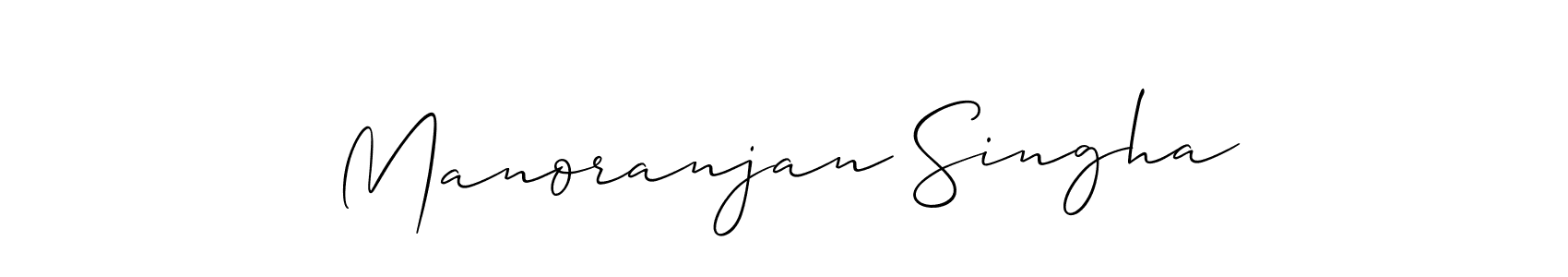 How to make Manoranjan Singha name signature. Use Allison_Script style for creating short signs online. This is the latest handwritten sign. Manoranjan Singha signature style 2 images and pictures png