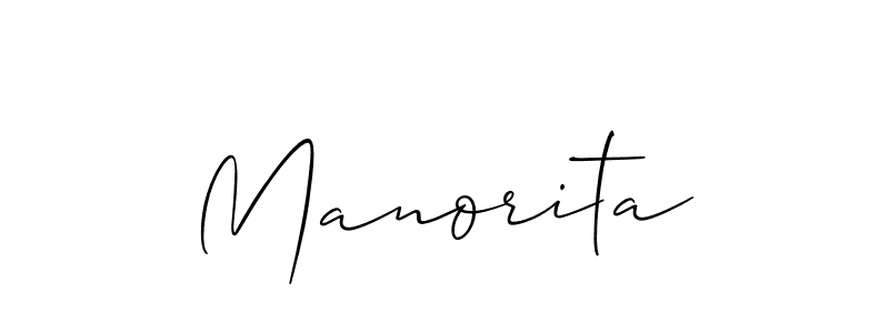 How to make Manorita signature? Allison_Script is a professional autograph style. Create handwritten signature for Manorita name. Manorita signature style 2 images and pictures png