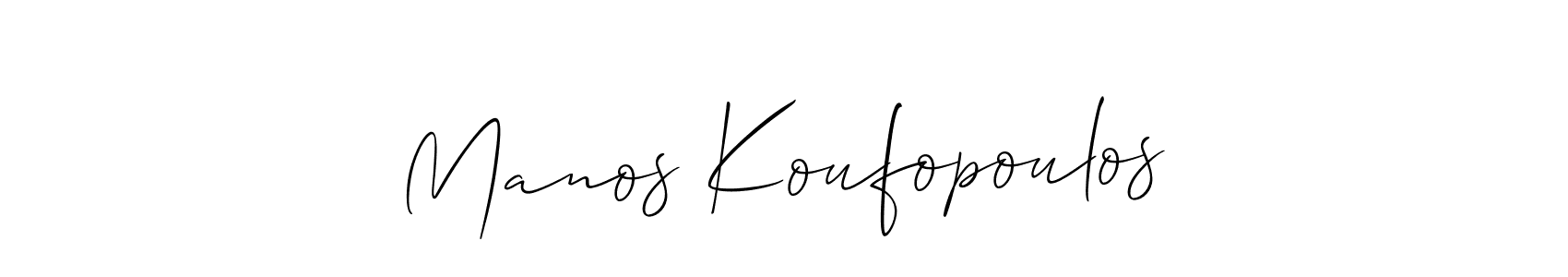 This is the best signature style for the Manos Koufopoulos name. Also you like these signature font (Allison_Script). Mix name signature. Manos Koufopoulos signature style 2 images and pictures png