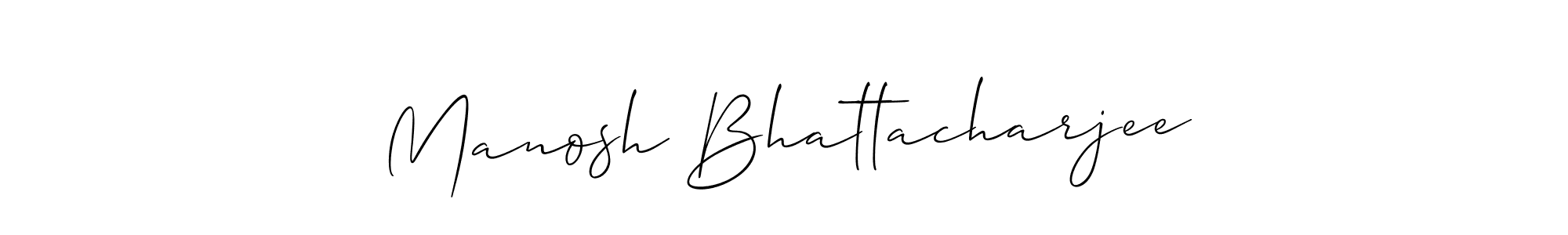 Make a beautiful signature design for name Manosh Bhattacharjee. With this signature (Allison_Script) style, you can create a handwritten signature for free. Manosh Bhattacharjee signature style 2 images and pictures png