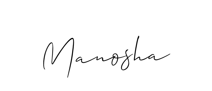 Use a signature maker to create a handwritten signature online. With this signature software, you can design (Allison_Script) your own signature for name Manosha. Manosha signature style 2 images and pictures png