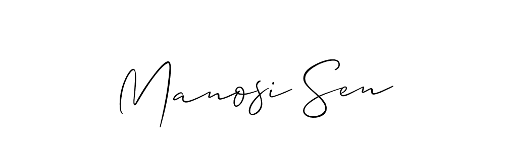 Design your own signature with our free online signature maker. With this signature software, you can create a handwritten (Allison_Script) signature for name Manosi Sen. Manosi Sen signature style 2 images and pictures png