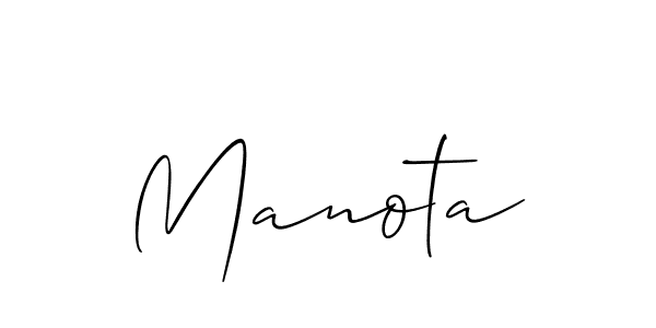 Design your own signature with our free online signature maker. With this signature software, you can create a handwritten (Allison_Script) signature for name Manota. Manota signature style 2 images and pictures png
