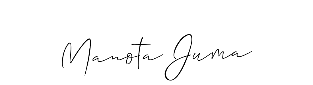 How to make Manota Juma signature? Allison_Script is a professional autograph style. Create handwritten signature for Manota Juma name. Manota Juma signature style 2 images and pictures png