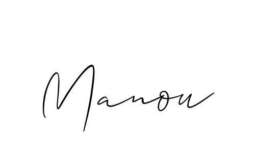 How to make Manou signature? Allison_Script is a professional autograph style. Create handwritten signature for Manou name. Manou signature style 2 images and pictures png