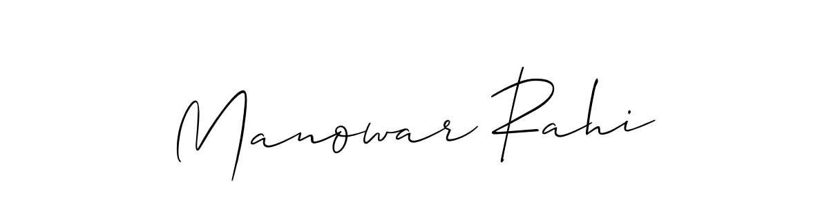 Make a beautiful signature design for name Manowar Rahi. With this signature (Allison_Script) style, you can create a handwritten signature for free. Manowar Rahi signature style 2 images and pictures png