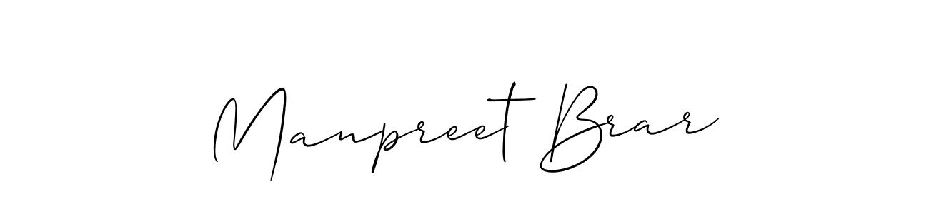 Also we have Manpreet Brar name is the best signature style. Create professional handwritten signature collection using Allison_Script autograph style. Manpreet Brar signature style 2 images and pictures png