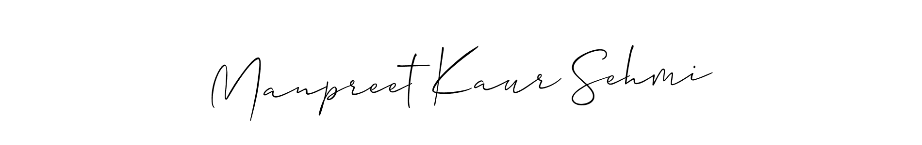 Design your own signature with our free online signature maker. With this signature software, you can create a handwritten (Allison_Script) signature for name Manpreet Kaur Sehmi. Manpreet Kaur Sehmi signature style 2 images and pictures png