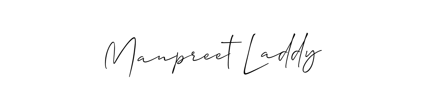 Create a beautiful signature design for name Manpreet Laddy. With this signature (Allison_Script) fonts, you can make a handwritten signature for free. Manpreet Laddy signature style 2 images and pictures png