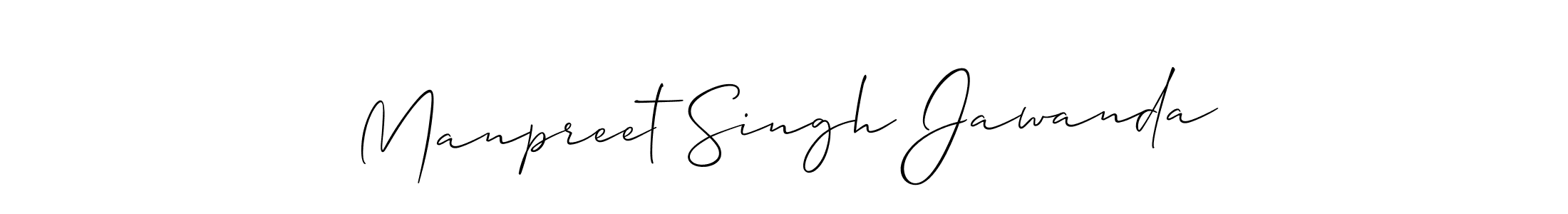 The best way (Allison_Script) to make a short signature is to pick only two or three words in your name. The name Manpreet Singh Jawanda include a total of six letters. For converting this name. Manpreet Singh Jawanda signature style 2 images and pictures png