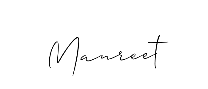 How to make Manreet signature? Allison_Script is a professional autograph style. Create handwritten signature for Manreet name. Manreet signature style 2 images and pictures png