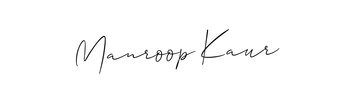 Also You can easily find your signature by using the search form. We will create Manroop Kaur name handwritten signature images for you free of cost using Allison_Script sign style. Manroop Kaur signature style 2 images and pictures png