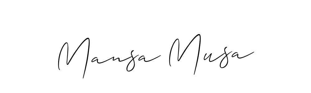 Use a signature maker to create a handwritten signature online. With this signature software, you can design (Allison_Script) your own signature for name Mansa Musa. Mansa Musa signature style 2 images and pictures png