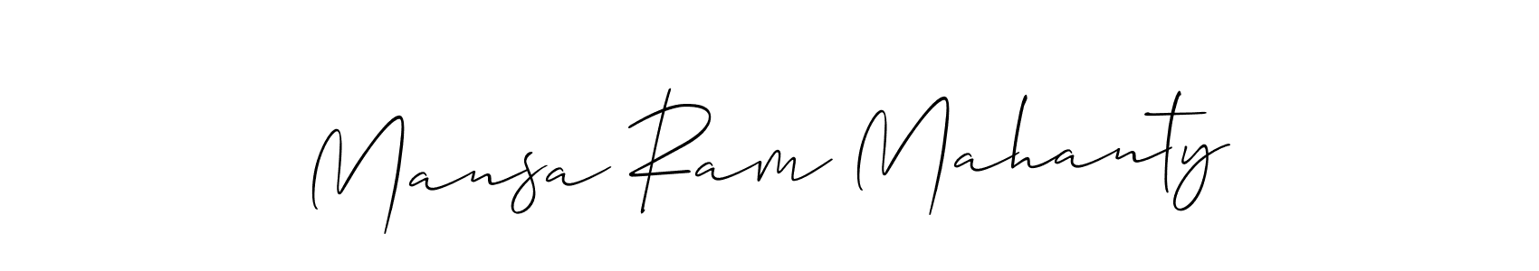 Make a short Mansa Ram Mahanty signature style. Manage your documents anywhere anytime using Allison_Script. Create and add eSignatures, submit forms, share and send files easily. Mansa Ram Mahanty signature style 2 images and pictures png