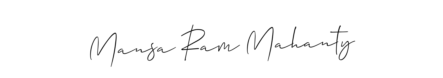 It looks lik you need a new signature style for name Mansa Ram Mahanty. Design unique handwritten (Allison_Script) signature with our free signature maker in just a few clicks. Mansa Ram Mahanty signature style 2 images and pictures png