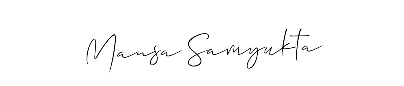 Similarly Allison_Script is the best handwritten signature design. Signature creator online .You can use it as an online autograph creator for name Mansa Samyukta. Mansa Samyukta signature style 2 images and pictures png