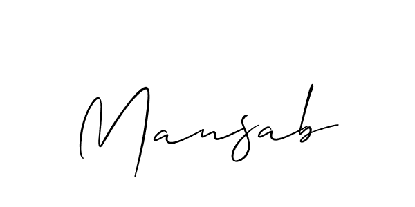 Also we have Mansab name is the best signature style. Create professional handwritten signature collection using Allison_Script autograph style. Mansab signature style 2 images and pictures png