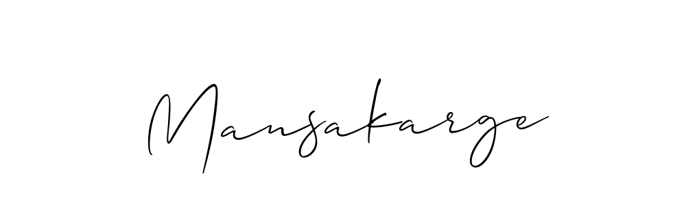 How to make Mansakarge signature? Allison_Script is a professional autograph style. Create handwritten signature for Mansakarge name. Mansakarge signature style 2 images and pictures png