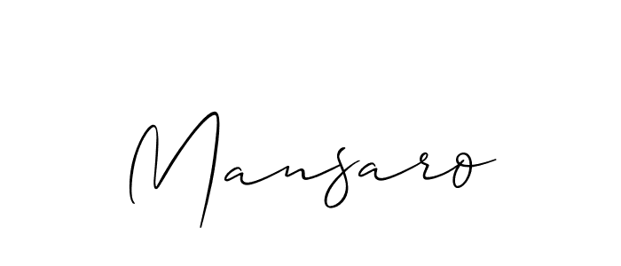 Create a beautiful signature design for name Mansaro. With this signature (Allison_Script) fonts, you can make a handwritten signature for free. Mansaro signature style 2 images and pictures png