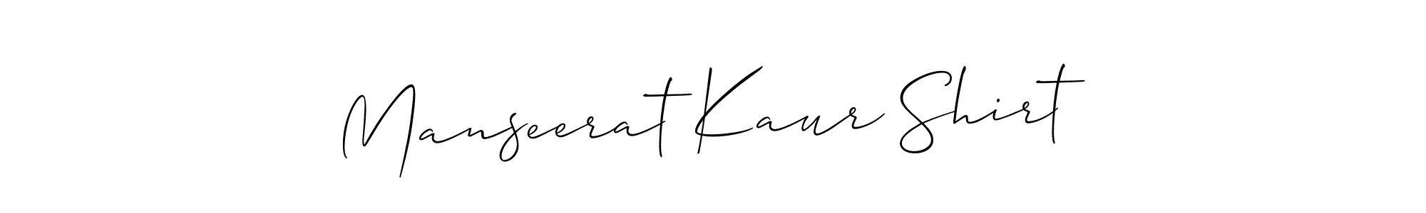 Manseerat Kaur Shirt stylish signature style. Best Handwritten Sign (Allison_Script) for my name. Handwritten Signature Collection Ideas for my name Manseerat Kaur Shirt. Manseerat Kaur Shirt signature style 2 images and pictures png